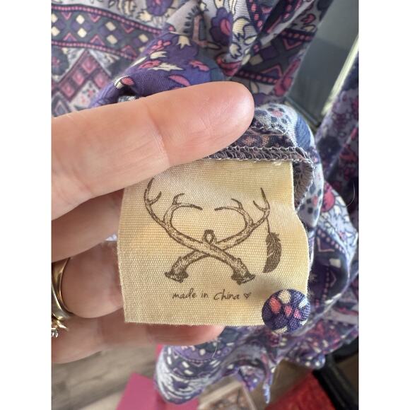 Spell And The Gypsy M Kombi Boho Blouse Lavender EXC - Picture 9 of 11